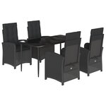 vidaXL Ensemble à manger de jardin coussins 5Pièces Noir Résine tressée