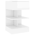 vidaXL Tables de chevet 2 Pièces Blanc brillant 40x35x65 cm