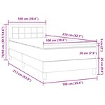 vidaXL Sommier à lattes de lit et matelas gris clair 100x210cm velours