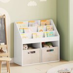 vidaXL Bibliothèque pour enfants Blanc brillant 72 5 x 29 5 x 69 cm