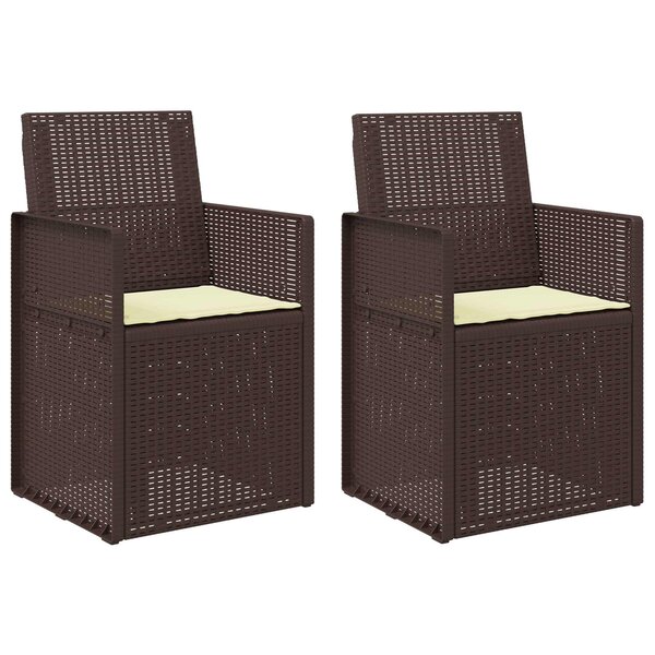 vidaXL Chaises de jardin salle à manger 2 Pièces Marron et crème PP