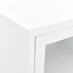 vidaXL Meuble TV Blanc 90x30x44 cm Acier et verre