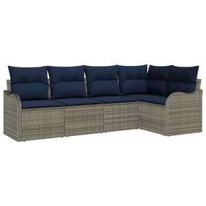vidaXL Ensemble de canapé de jardin Gris polyrotin