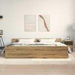 vidaXL Cadre de lit avec tête de lit Chêne artisanal 203 x 203 x 50 cm