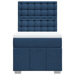 vidaXL Sommier à lattes de lit avec matelas Bleu 100x200 cm Tissu