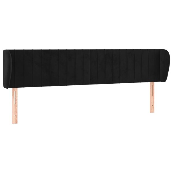 vidaXL Tête de lit avec oreilles Noir 183x23x78/88 cm Velours