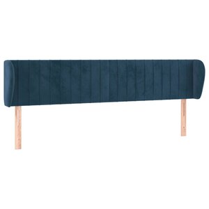 vidaXL Tête de lit avec oreilles Bleu foncé 183x23x78/88 cm Velours