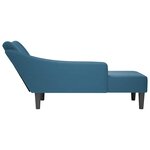 vidaXL Fauteuil long avec accoudoir droit bleu velours