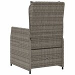 vidaXL Chaises inclinables de jardin lot de 2 gris résine tressée