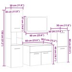 vidaXL Ensemble de meubles de salle de bain 4 Pièces gris béton
