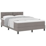 vidaXL Lit à ressorts avec matelas Taupe 140 x 190 cm tissu