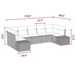 vidaXL Ensemble de canapé de jardin avec coussin 7 Pièces Marron et rouge