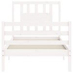vidaXL Cadre de lit sans matelas blanc bois massif