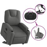 vidaXL Fauteuil inclinable Gris foncé Tissu