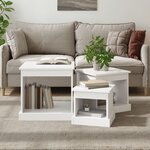 vidaXL Tables basses 3 Pièces blanc bois d'ingénierie