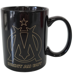 Tasse en céramique logo or om noir