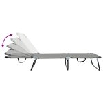 vidaXL Transat pliant portable gris en tissu Oxford 600D