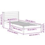 vidaXL Cadre de lit Marron 80 x 210 cm Bois massif en pin