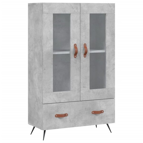 vidaXL Buffet haut gris béton 69 5x31x115 cm bois d'ingénierie