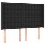 vidaXL Sommier à lattes de lit matelas LED Noir 140x190cm Similicuir