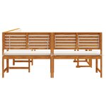 Set de jardin 4 pièces avec coussins en bois d'acacia