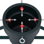 vidaXL Support de sapin de Noël Noir 46x46x19 cm