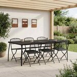 vidaXL Ensemble de meubles d'extérieur 7 Pièces Anthracite Fer et Acier