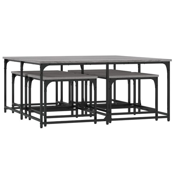 vidaXL Tables basses gigognes 5 Pièces sonoma gris bois d'ingénierie