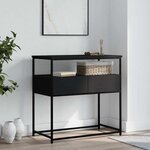 vidaXL Table console noir 75x40x75 cm bois d'ingénierie