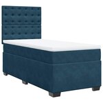 vidaXL Sommier à lattes de lit avec matelas bleu 80x200 cm velours