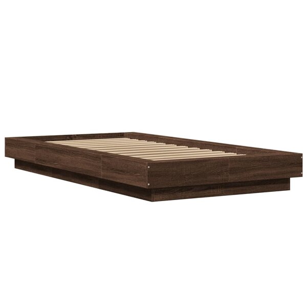 vidaXL Cadre de lit chêne marron 90x190 cm bois d'ingénierie