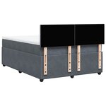 vidaXL Sommier à lattes de lit et matelas Gris foncé 140x200cm Velours