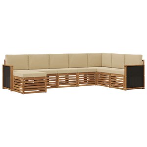 vidaXL Ensemble de canapés d'extérieur avec coussin 6 Pièces Naturel