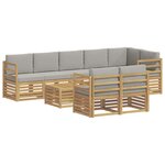 vidaXL Ensemble de canapés d'extérieur 9 Pièces Blanc et gris clair