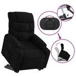 vidaXL Fauteuil inclinable noir tissu