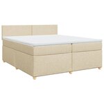 vidaXL Sommier à lattes de lit avec matelas Crème 200x200 cm Tissu