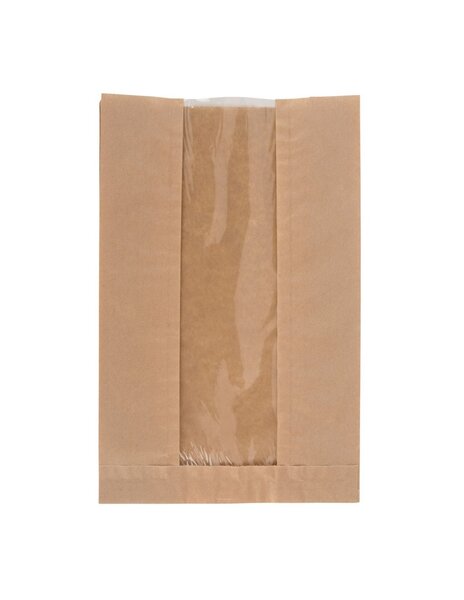 (lot   1000 sachets) sachet kraft avec fenêtre en cellulose écru