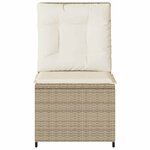 vidaXL Canapé de jardin avec coussin Beige Poly rotin