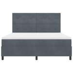 vidaXL Lit à ressort LED avec matelas Gris foncé 180 x 200 cm tissu