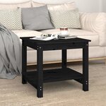 vidaXL Table basse Noir 50x50x45 cm Bois massif de pin