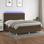 vidaXL Sommier à lattes de lit matelas et LED Marron foncé 160x200 cm