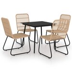 vidaXL Ensemble à manger d'extérieur 5 Pièces résine tressée et verre