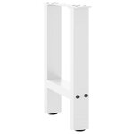 vidaXL Pieds de table basse Blanc 2 pièces 38 x (42-43) cm Acier