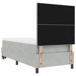 vidaXL Lit à ressorts avec matelas Gris clair 80 x 200 cm Velours