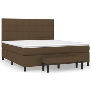 vidaXL Sommier à lattes de lit avec matelas Marron foncé 180x200 cm