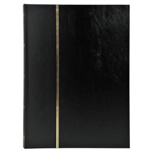 Album De Timbres Simili-cuir 48 Pages Noires - 22 5x30 5 Cm - Noir - Exacompta