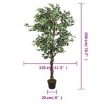 vidaXL Ficus artificiel 1260 feuilles 200 cm vert