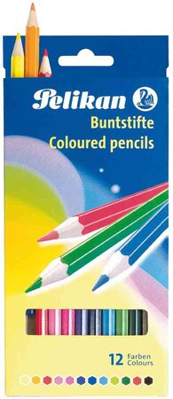 Crayons de couleur Standard BS12LN,étui de 12 carton PELIKAN
