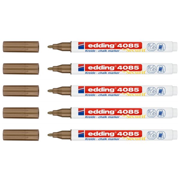 Marqueur Craie Liquide 4085 Cuivre Pointe Ronde 1-2 mm x 5 EDDING