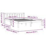 vidaXL Cadre de lit sans matelas bois massif 160x200 cm